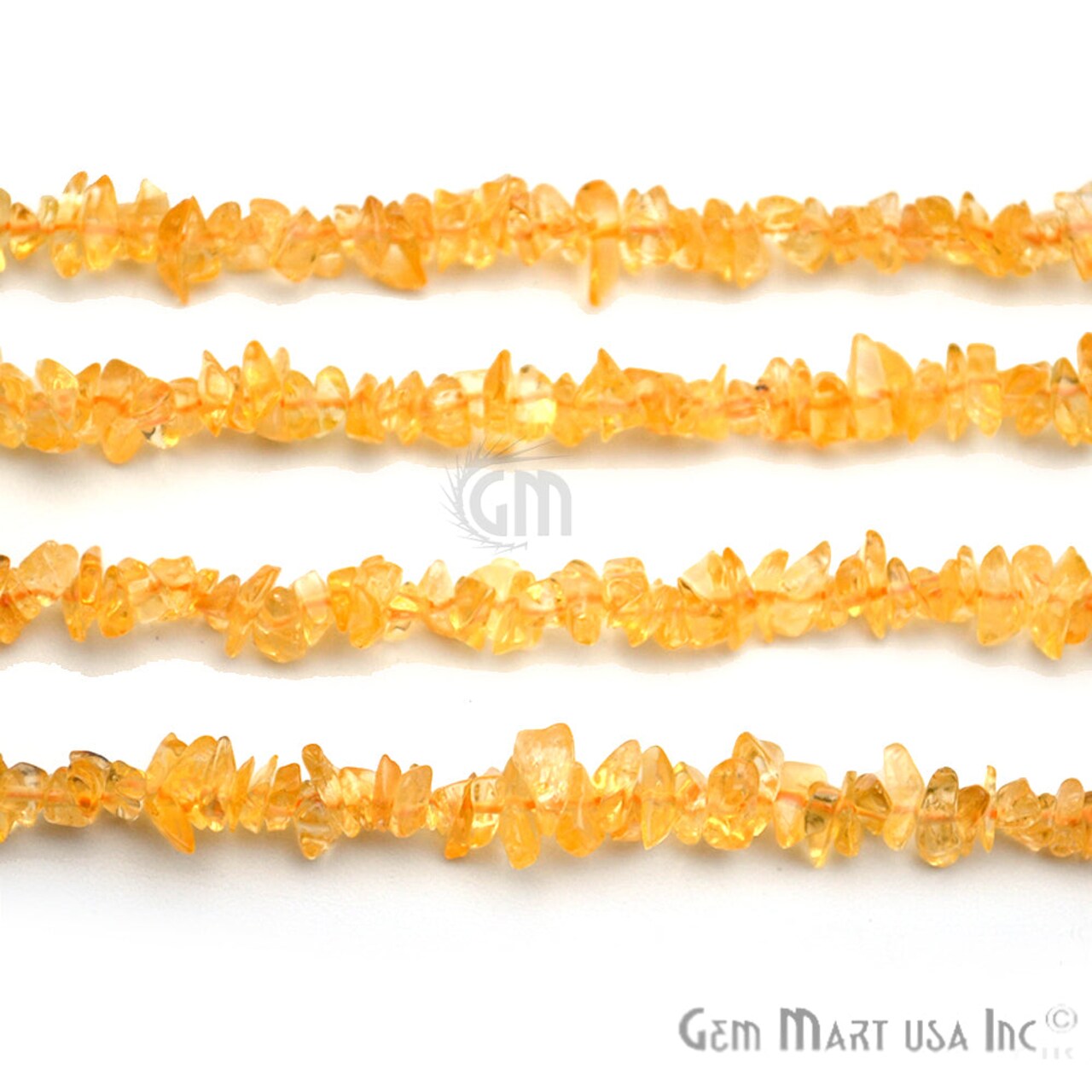 Citrine Chip Beads, 34 Inch, Natural Chip Strands, Drilled Strung Nugget Beads, 3-7mm, Polished, GemMartUSA (CHCI-70001)